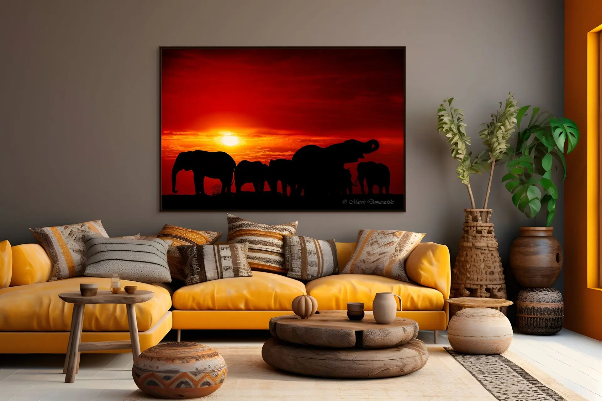 Elephants at a Waterhole - Image 8