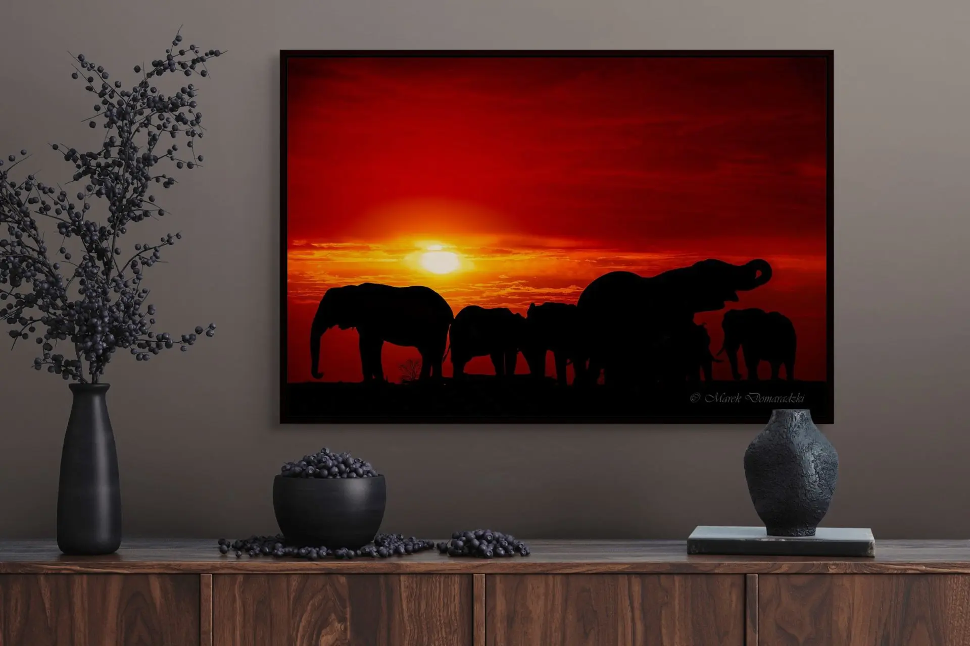 Elephants at a Waterhole - Image 6