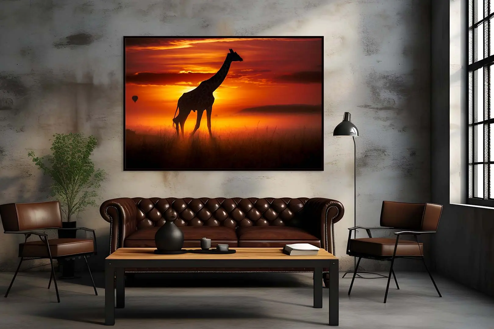 Giraffe on a Misty Morning - Image 3